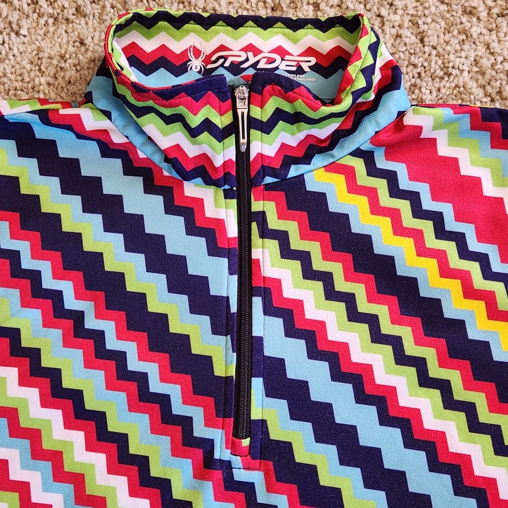 Spyder Colorful Zigzag Patterned ¼ Zip Pullover S… - image 3